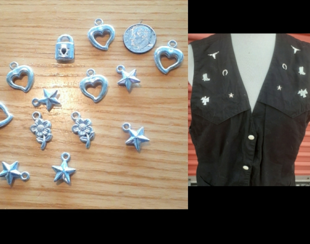 Pewter heart charm lot Hearts flowers lock angels animals & more jewelry crafts